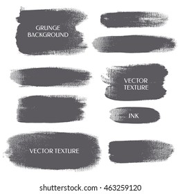 Hand-drawn set of grunge background. Silhouette strip. Vector texture. Brush ink - rough, artistic edges. 