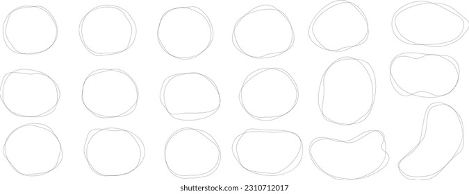 Hand-drawn Set of Loose Circular Shapes