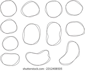 
Hand-drawn Set of Natural and Loose Circular Shapes