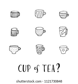 Hand-drawn set is perfect for the design of printed products, website, accessories.