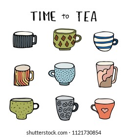 Hand-drawn set is perfect for the design of printed products, website, accessories.