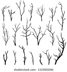 hand-drawn set of twigs