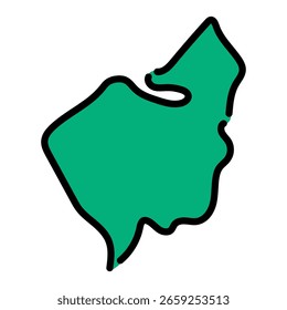Vector de mapas Shamkir dibujado a mano para guías de viaje y materiales de negocios.