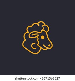 Handgezeichnetes Schafkopf-Symbol für Küche und Menükategorien