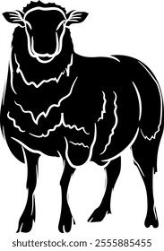 Hand-drawn sheep silhouette, Illustration vector