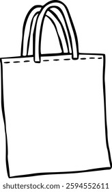 Handdrawn Shopping tote bag illistration