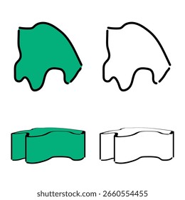 Desenhado à mão Shusha mapa ilustração com suave, elegante estética.