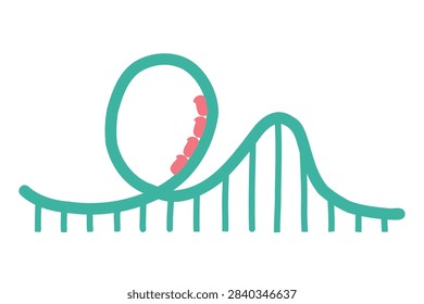 Hand-Drawn Side View of a Roller Coaster