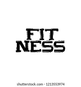 Handdrawn sign "Fitness". Lettering design  handdrawn by brush.