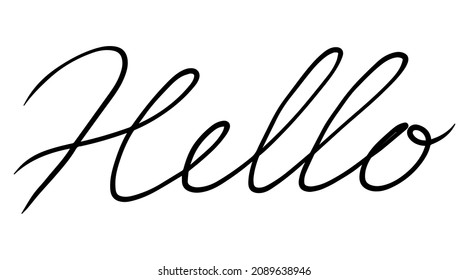 Hand-drawn sign Hello in crude, primitive style. Simple vector illustration