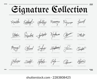 hand-drawn signature collection for your business