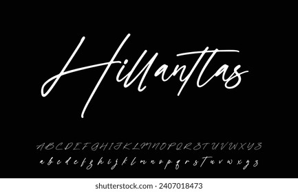 A hand-drawn signature logo design template
