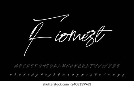 A hand-drawn signature logo design template