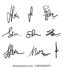 Firmas hechas a mano,establecer firmas ficticias de contratos autografía de autografo de negocios.