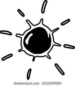 Hand-drawn silhouette of a sunrise