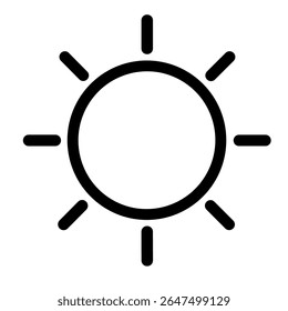 Handdrawn Simple Black Outline Sun Weather Icon Graphic Element