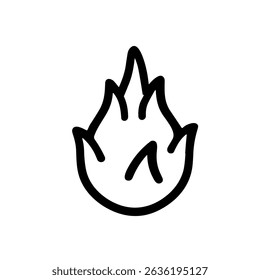 Handdrawn Simple Burning Flame Fire Symbol Graphic Design Element