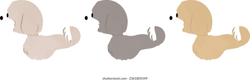 Hand-drawn simple cute Shih Tzu illustration landscape orientation No main lines
