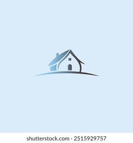 Logotipo de casa pequena simples e elegante desenhado à mão