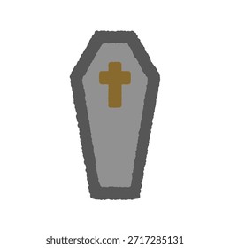 Ilustración de icono simple dibujado a mano: Ataúd