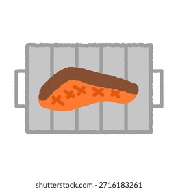 Ilustración de icono simple dibujado a mano Parrilla