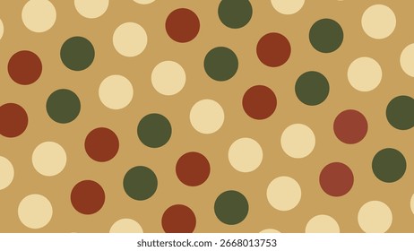 Hand-drawn Simple Minimalist Seamless Circles Polka dot Dotted Geometric Colorful in Pastel Autumn Pallete Color Pattern for Background Wallpaper and Digital Design  