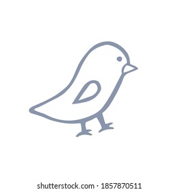 Handgezeichneter einfacher Rahmenvogel, der in Vektorgrafik hergestellt wird.