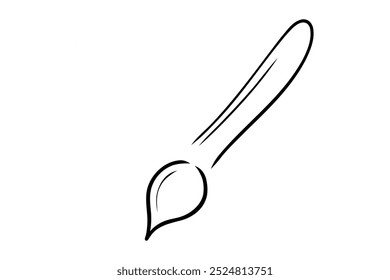 A hand-drawn simple painting brush. A good object for any project.	