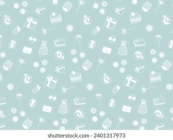Hand-drawn simple sweets pattern background - pink