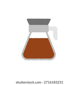 Ilustración dibujada a mano del solo icono: cafetera