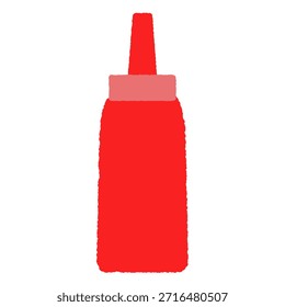 Handgezeichnete Einzelsymbol-Illustration Container Ketschup
