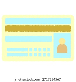 Ilustración de un solo ícono dibujado a mano: Licencia del conductor