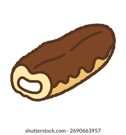 Ilustración dibujada a mano de un solo icono: Eclair