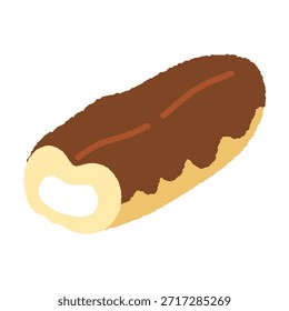 Ilustración dibujada a mano de un solo icono: Eclair