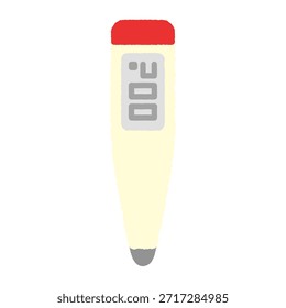 Hand-drawn single icon illustration: Electronic thermometer