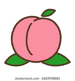 Desenhado à mão ícone único ilustração Pêssego de fruta