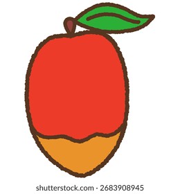 Handgezeichnete einzelne Icon-Illustration Fruit Mango