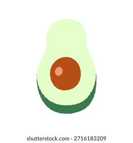 Handgezeichnete einzelne Icon-Illustration Fruit Avocado