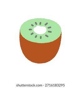 Ilustração de ícone único desenhado à mão Fruit Kiwi