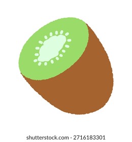 Handgezeichnete einzelne Icon-Illustration Fruit Kiwi