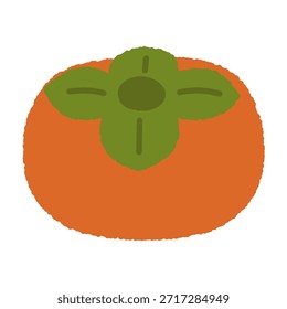 Ilustración de icono único dibujado a mano Fruit Persimmon