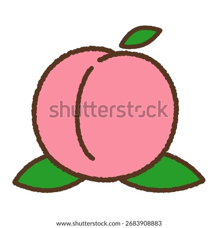 Hand-drawn single icon illustration Fruit Peach