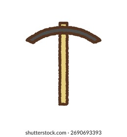 Hand-drawn single icon illustration: Ice axe