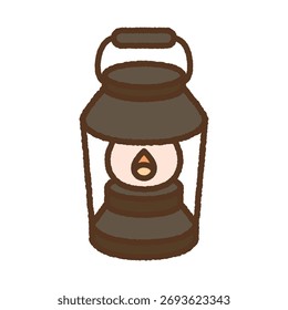 Ilustración dibujada a mano de un solo icono: Linterna