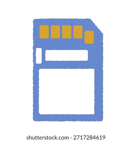 Ilustración dibujada a mano del solo icono: Tarjeta de memoria