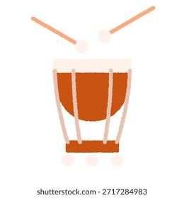 Ilustração de ícone único desenhado à mão: Instrumentos de percussão