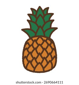 Ilustración dibujada a mano de un solo icono: Piña