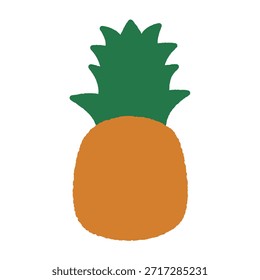 Ilustración dibujada a mano de un solo icono: Piña