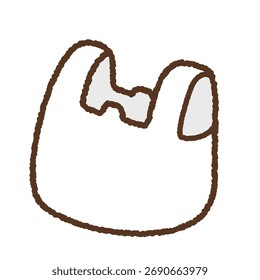 Ilustración dibujada a mano del solo icono: Bolsa de plástico