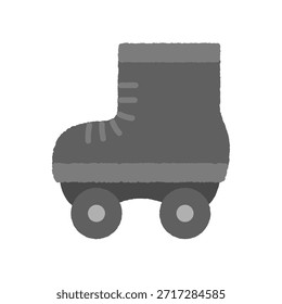 Hand-drawn single icon illustration: Roller skates